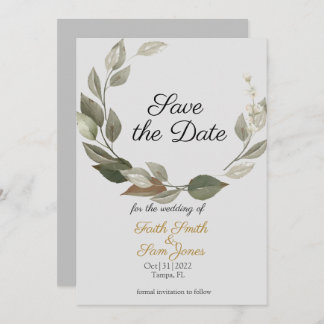 Boho Gray Pampas Grass Save the Date Einladung