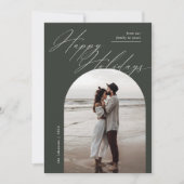 Boho Green Arch Foto Script Typografie Weihnachten (Vorderseite)