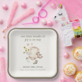 Boho Green Baby Clothes Gender Neutral Baby Dusche Pappteller (Party)