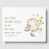 Boho Green Baby Clothes Gender Neutral Baby Shower Gästebuch (Vorderseite)