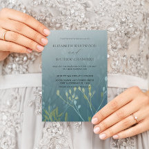 Boho Green Blue & Yellow Pressed Foliage Wedding