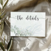 Boho Green Botanical Watercolor Wedding Details Begleitkarte