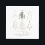 Boho Green Christmas Trees Baby Shower Serviette<br><div class="desc">Diese niedliche Boho "fröhliche kleine" Weihnachtsferien-Junge Babydusche Papierserviette bietet Weihnachtsbäume im Schatten von Grün. Personalisieren Sie es für Ihre Bedürfnisse. In meinem Geschäft finden Sie passende Produkte.</div>