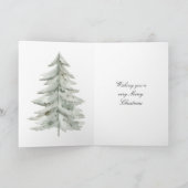Boho Green Christmas Trees Pine Cones Karte (Innenseite)