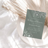 Boho Green Destination Blumenessen Probe Einladung