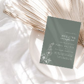 Boho Green Destination Blumenhochzeit Empfang Einladung