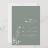 Boho Green Destination Blumenhochzeit Empfang Einladung (Vorderseite)