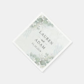 Boho Green Eucalyptus Botancial Wedding Serviette (Ecke)