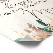 Boho Green Eucalyptus Pampas Guess Kisses Game Poster (Ecke)