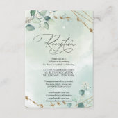 Boho Green Eucalyptus verlasse Imitate Gold Frame Begleitkarte (Vorderseite)