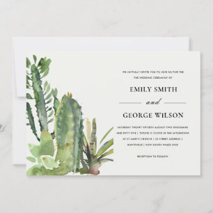 BOHO GREEN FLORAL DESERT CACTI FOLIAGE WEDD EINLADUNG
