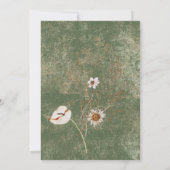 Boho Green Floral Grass Bridal Brunch Einladung (Rückseite)