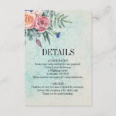 Boho Green Floral Wedding Details Eintrittskarte Begleitkarte (Vorderseite)