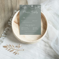 Boho Green Floral Wedding Menü Wahl Antwort