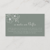 Boho Green Floral Wedding wünscht sich gut Begleitkarte (Vorderseite)