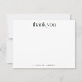 Boho Green Floral Wildflower Custom Stationery Dankeskarte (Vorderseite)