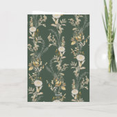 Boho Green Floral Wreath Foto Weihnachten Karte (Rückseite)