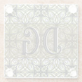 Boho Green Gemustert Glasuntersetzer (Rückseite)