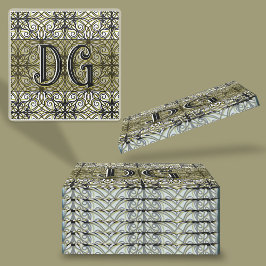 Boho Green Gemustert Glasuntersetzer