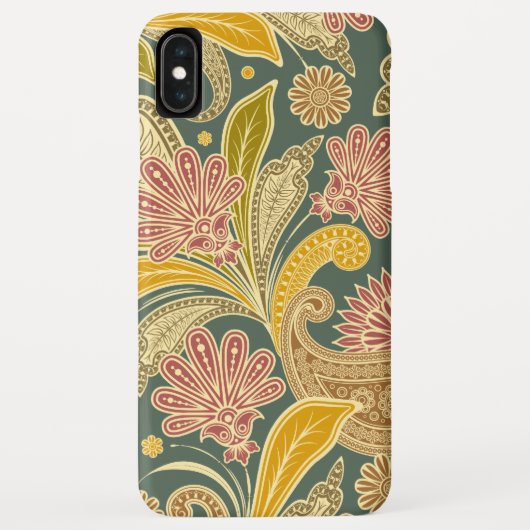 Boho Green, Gold, Red Paisley Case-Mate iPhone Hülle (Rückseite)