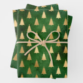 Boho Green Gold Trees Weihnachten Geschenkpapier Set (Beispiel)