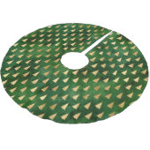 Boho Green Gold Trees Weihnachten Polyester Weihnachtsbaumdecke (Schrägansicht)