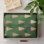 Boho Green Gold Trees Weihnachten Seidenpapier (Geschenk)