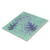 Boho Green Lila Blätter Fliese (Seite)