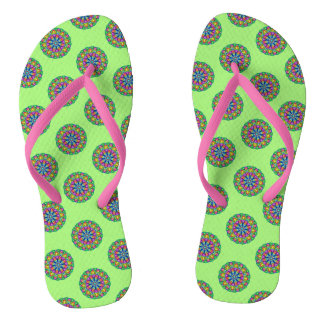 Boho Green Mandala Musterpaare von Flip Flops Badesandalen