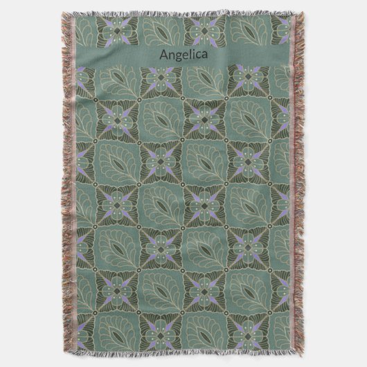 Boho Green marokkanische Tiles Design Decke (Vorderseite Vertikal)
