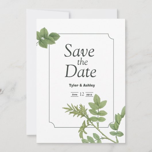 Boho Green Mint Elegant Wedding Invitation Einladung (Vorderseite)