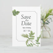 Boho Green Mint Elegant Wedding Invitation Einladung (Stehend Vorderseite)