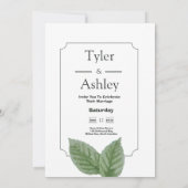 Boho Green Mint Elegant Wedding Invitation Einladung (Rückseite)
