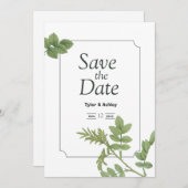 Boho Green Mint Elegant Wedding Invitation Einladung (Vorne/Hinten)