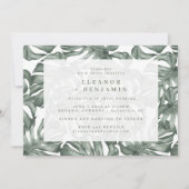 Boho Green Monstera Verlasse Trendy in einem Einladung (Vorderseite)