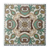Boho Green Pattern Fliese (Vorderseite)