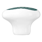 Boho Green Pawprint Folk Art Keramik Knob Keramikknauf (Seitenansicht)