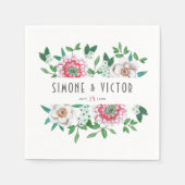 Boho Green Pink | BlumenNapkins Serviette (Vorderseite)