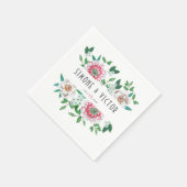 Boho Green Pink | BlumenNapkins Serviette (Ecke)