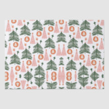 Boho Green Pink Orange Rustikale Weihnachtsbaumen