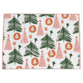 Boho Green Pink Orange Weihnachtsbaumen Große Geschenktüte (Vorderseite)