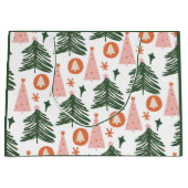 Boho Green Pink Orange Weihnachtsbaumen Grosses Ge Große Geschenktüte (Vorderseite)