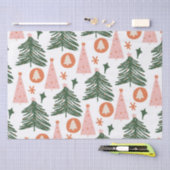Boho Green Pink Orange Weihnachtsbaumen Seidenpapier (Handwerk)