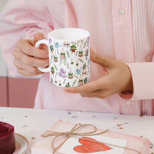 Boho Green Potted Pflanze Muster Kaffeemaschine Ta Kaffeetasse