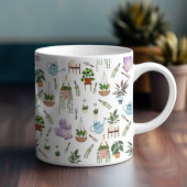 Boho Green Potted Pflanze Muster Kaffeemaschine Ta Kaffeetasse