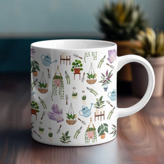 Boho Green Potted Pflanze Muster Kaffeemaschine Ta Kaffeetasse