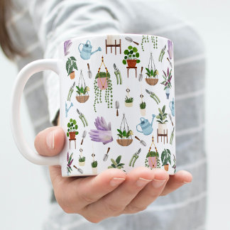 Boho Green Potted Pflanze Muster Kaffeemaschine Ta Kaffeetasse