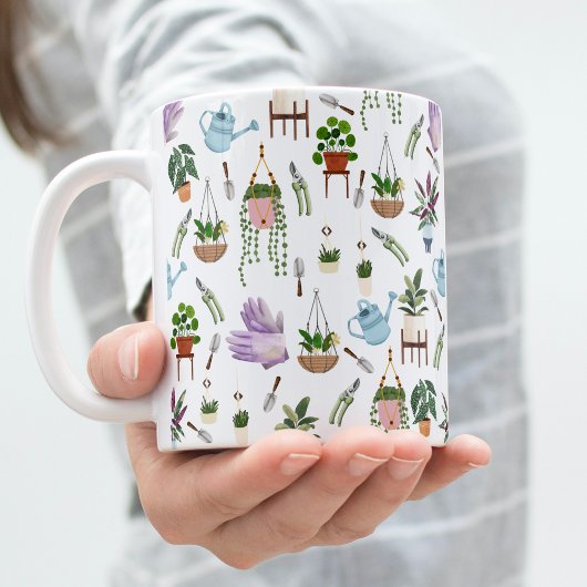 Boho Green Potted Pflanze Muster Kaffeemaschine Ta Kaffeetasse