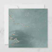 Boho Green Rot Floral Muster Happy Wedding Einladung (Rückseite)