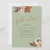 Boho green rust fall in love bridal shower einladung (Vorderseite)